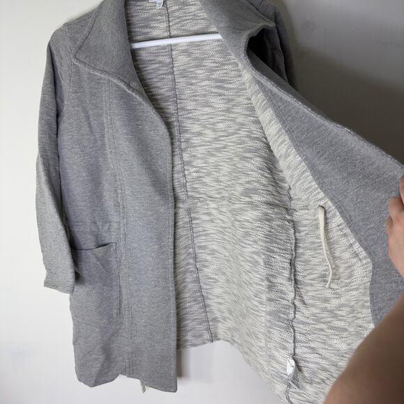 James Perse Standard Women's 4 Gray Open Cardigan Light Jacket One Button - Picture 7 of 7
